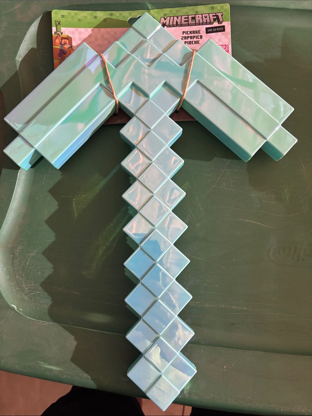 Minecraft Movie Pickaxe 16" Halloween Costume Hand Held Prop Hard Plastic